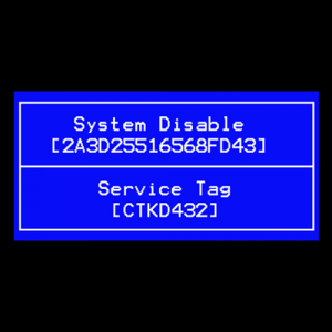 Dell System Disable 16-hex code. Service Tag