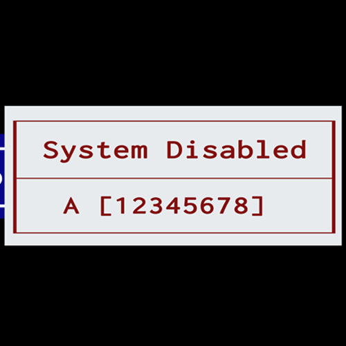 HP System Disabled 8-hex A-code. A [xxxxxxxx]