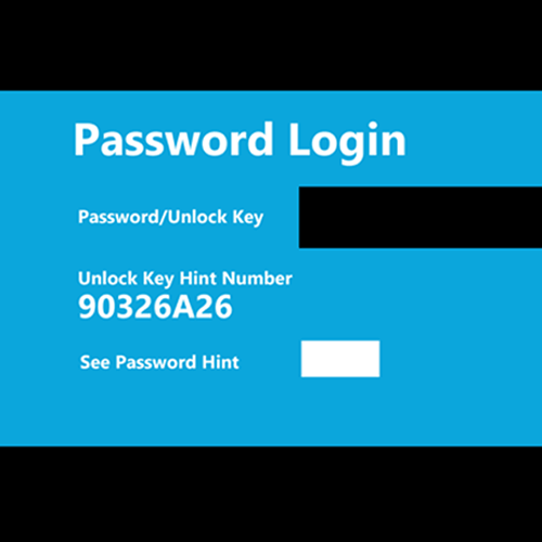 unlock key hint number